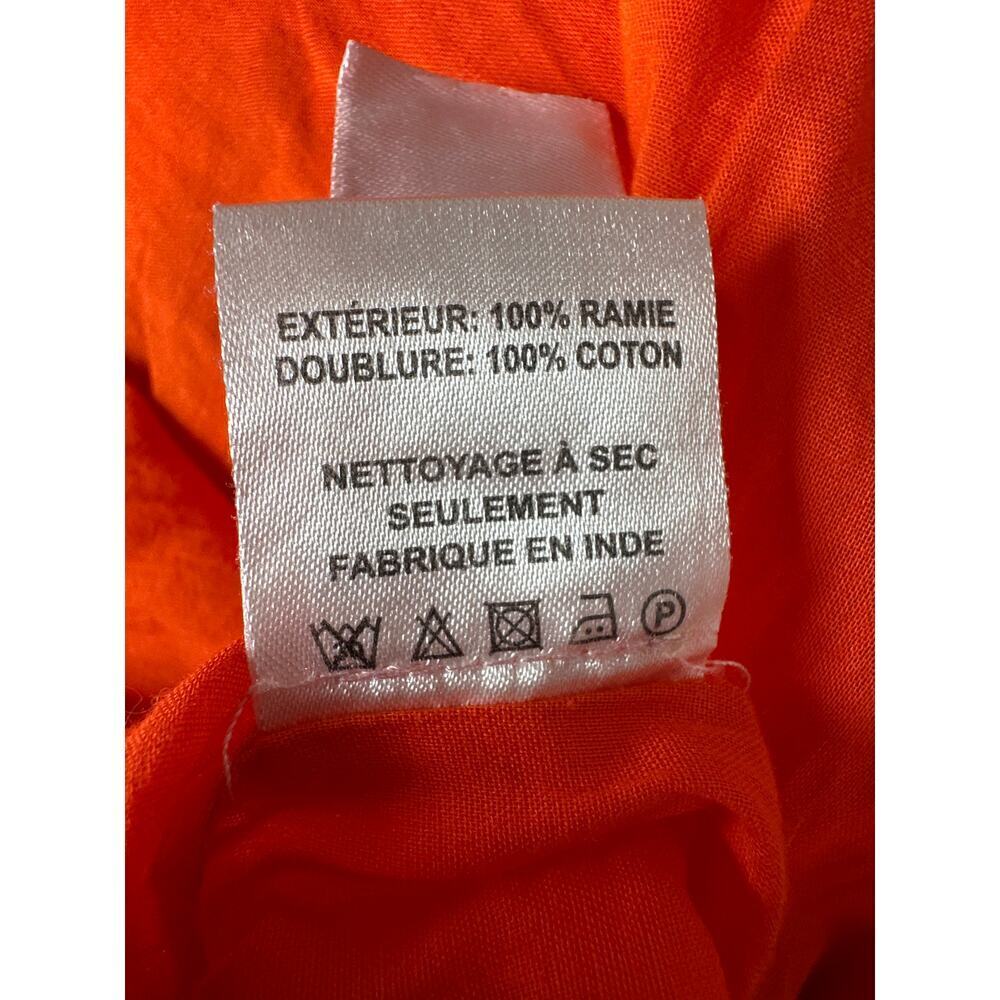 Sea New York Zora Dress Short Sleeve V-Neck Pleated Midi A-Line Red Orange 12 - Picture 8 of 9